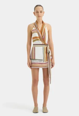 Sir The Label Caprera Wrap Halter Mini Dress - Milazzo Stripe - Size XS for rent on The Volte - image 3