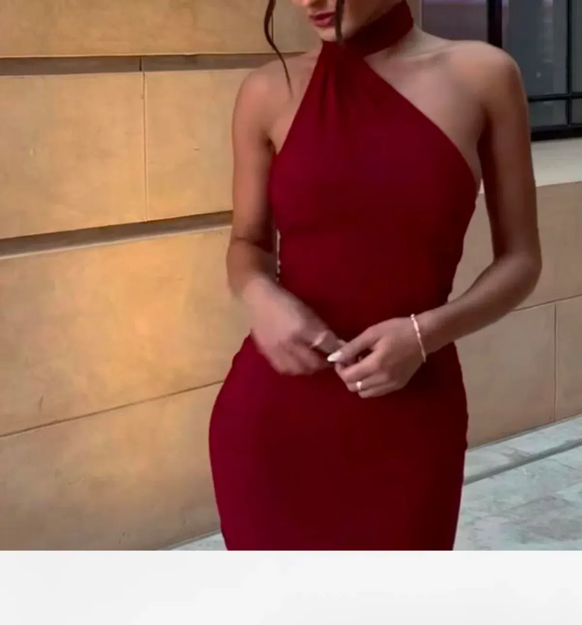 Leonie halter dress colour wine - Image 1