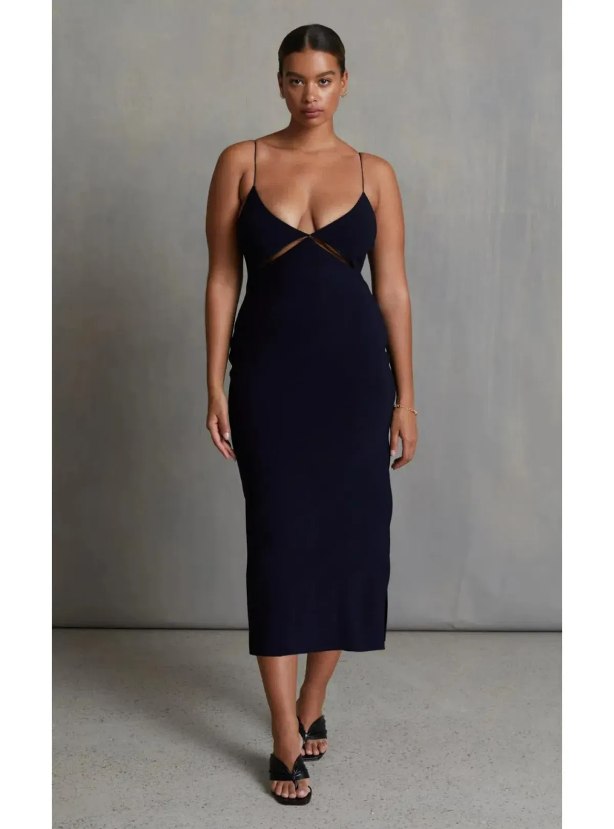 Bec & Bridge Be Mine Cut Out Midi Dress Black Size AU 6 - Image 2