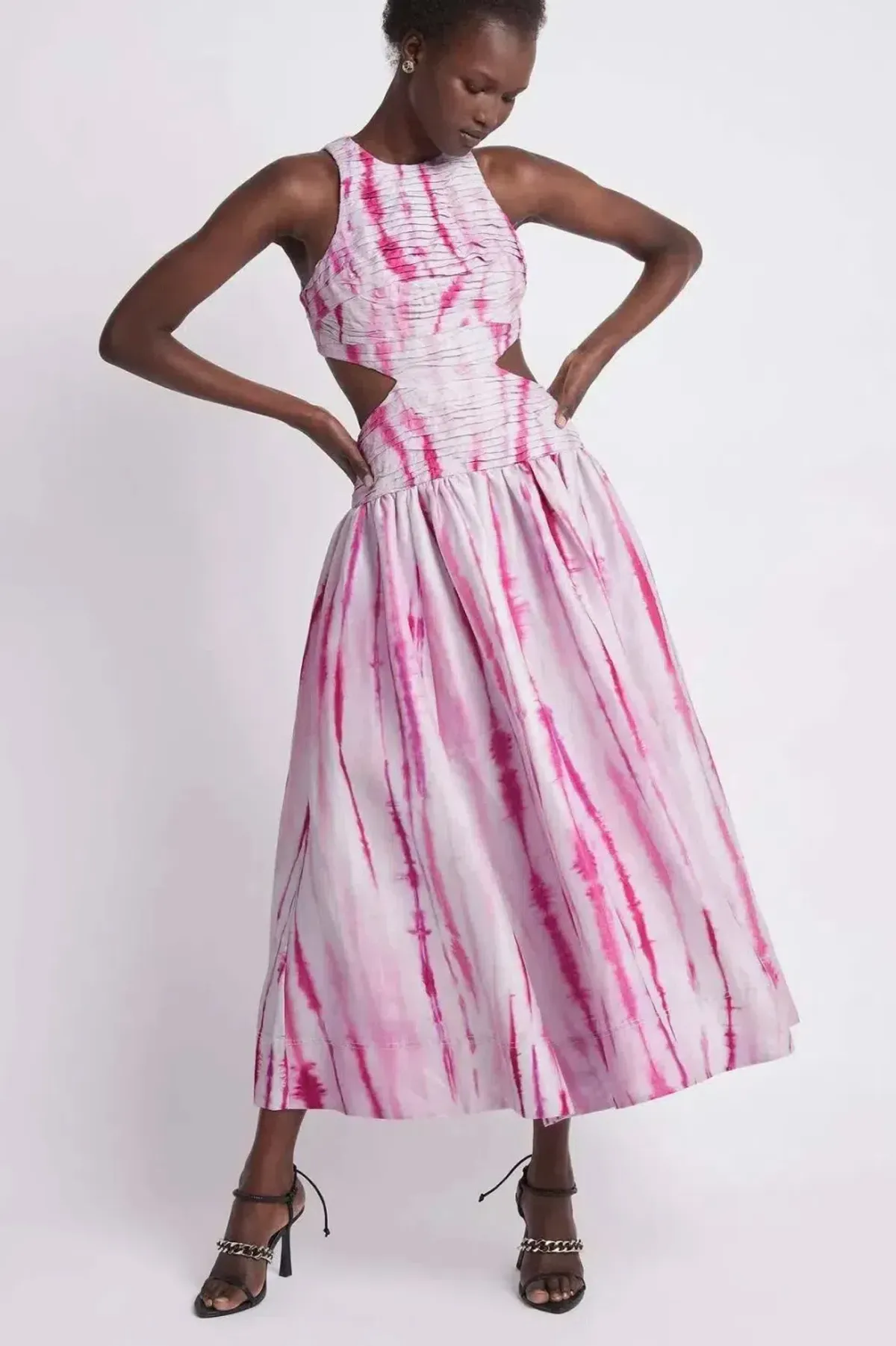 Aje Introspect Ripple Cut Out Midi Dress Size AU 8 / S - Image 1