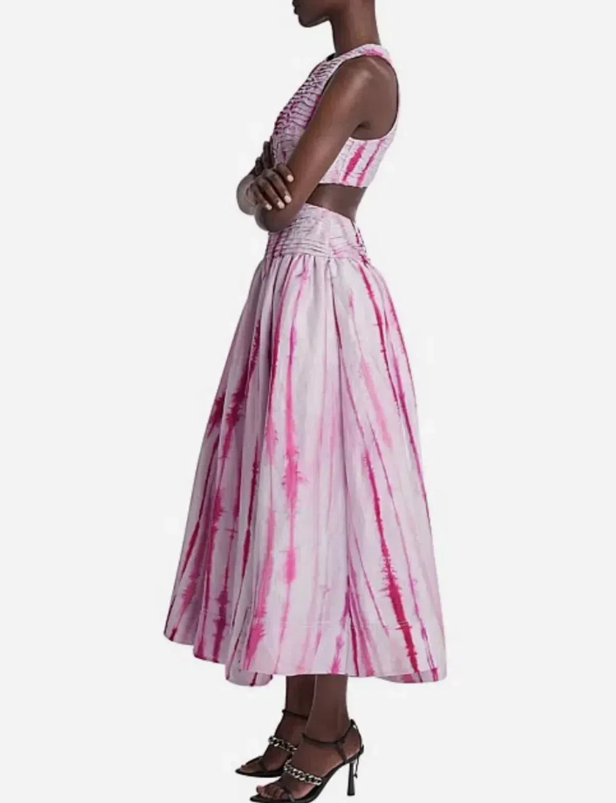 Aje Introspect Ripple Cut Out Midi Dress Size AU 8 / S - Image 4
