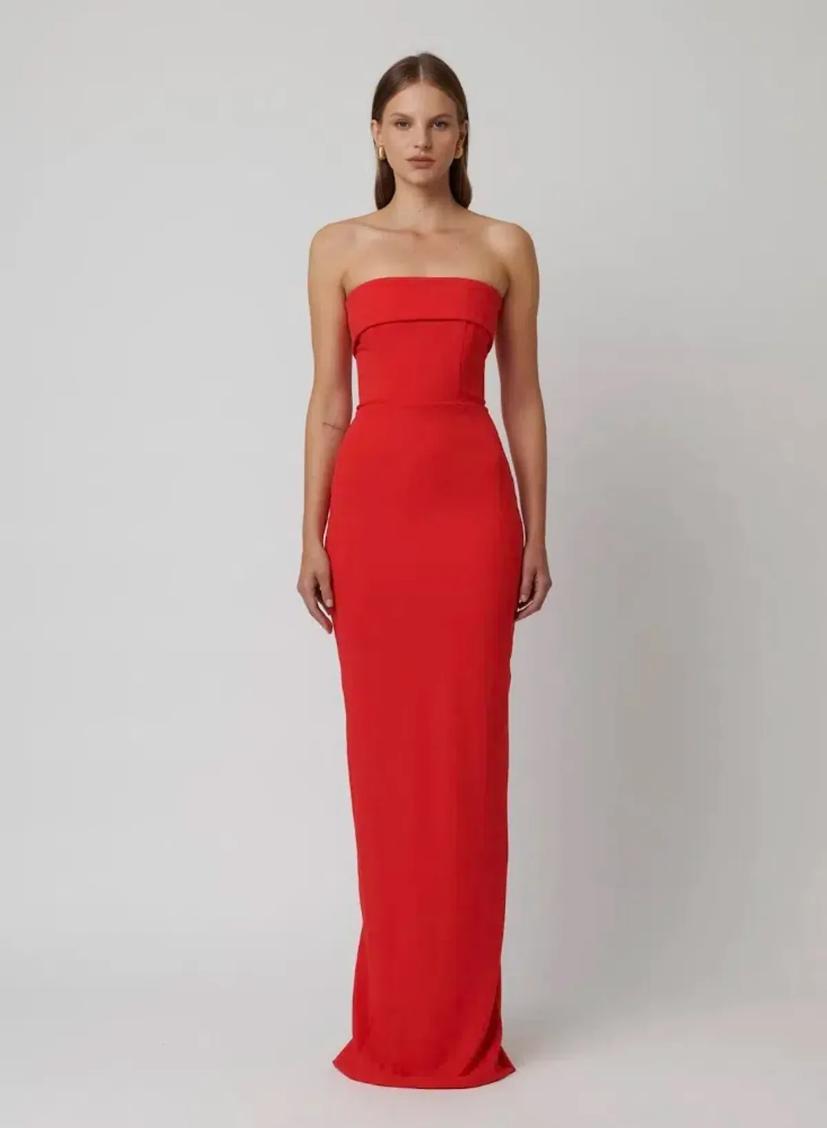Effie Kats Monroe Gown Cherry Red Size 8 - Image 1