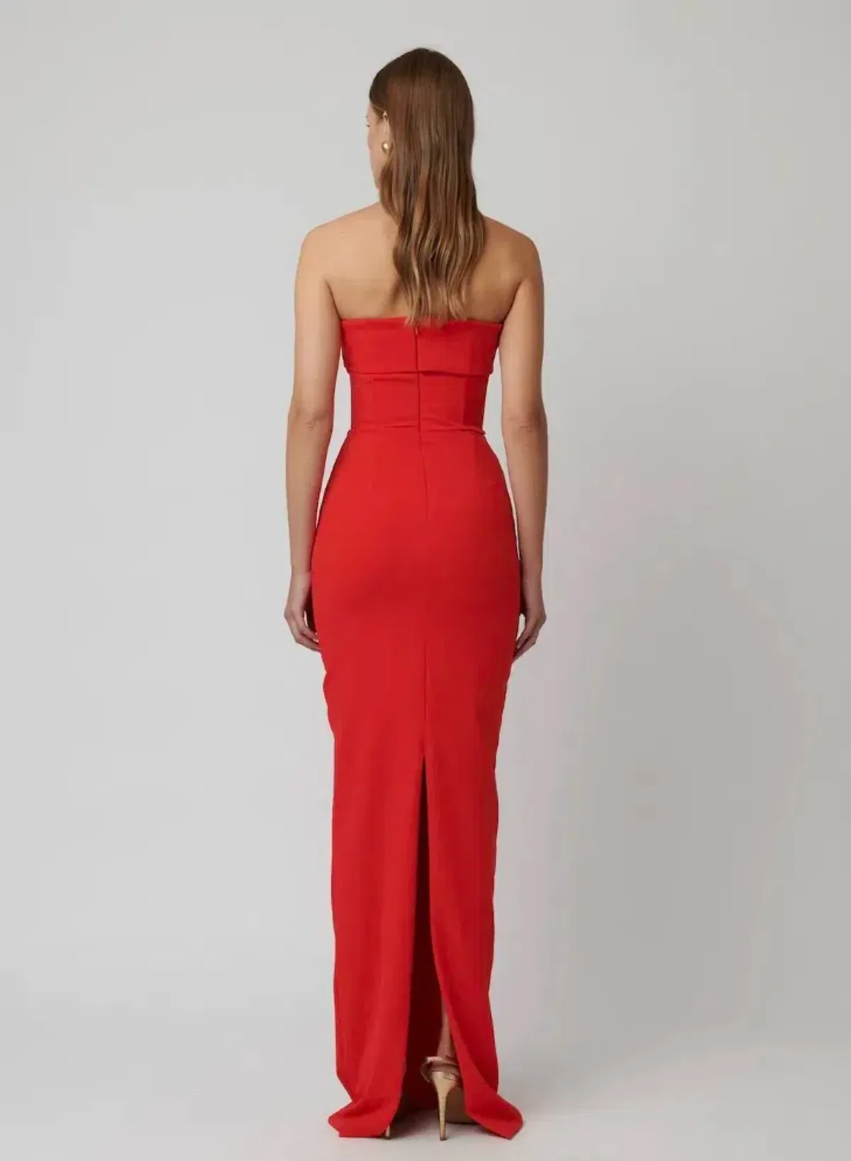 Effie Kats Monroe Gown Cherry Red Size 8 - Image 2