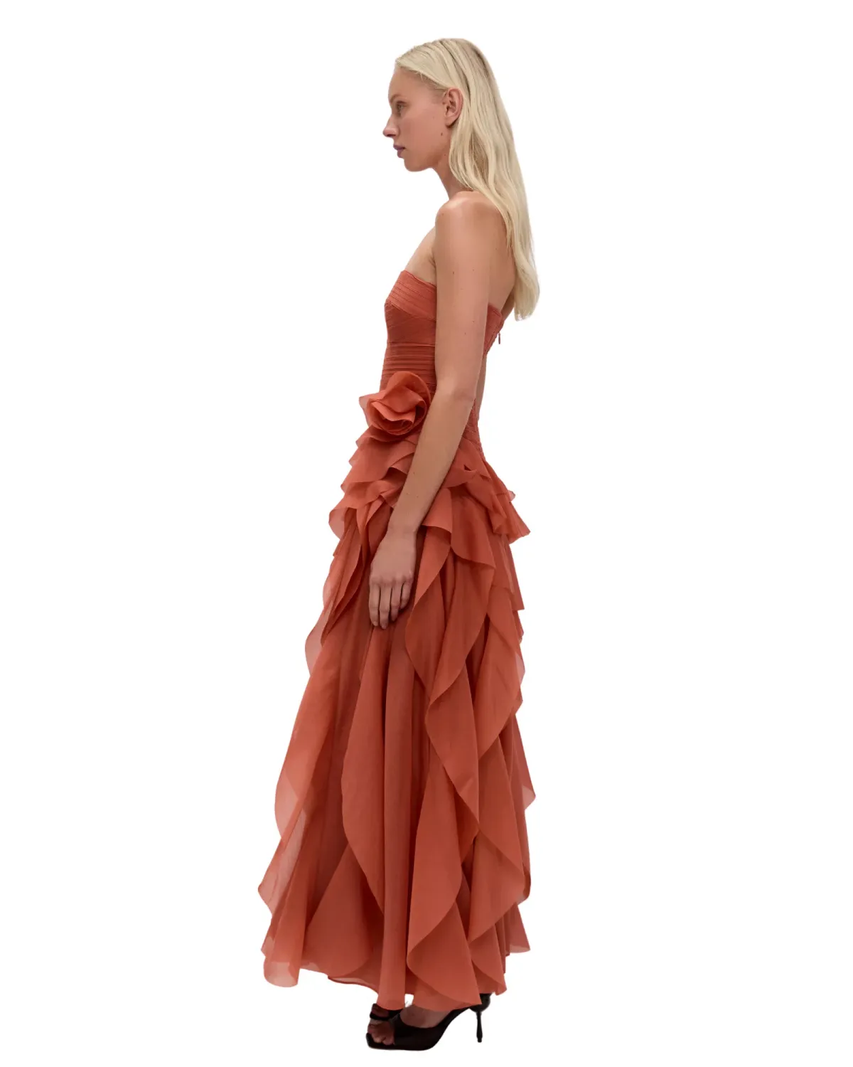 Aje Canyon Gown Coral Clay Size 12 - Image 3