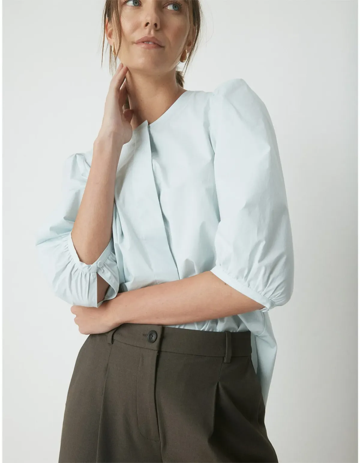 Perri Cutten Lois Volume Shirt Blue Size 16 - Image 4
