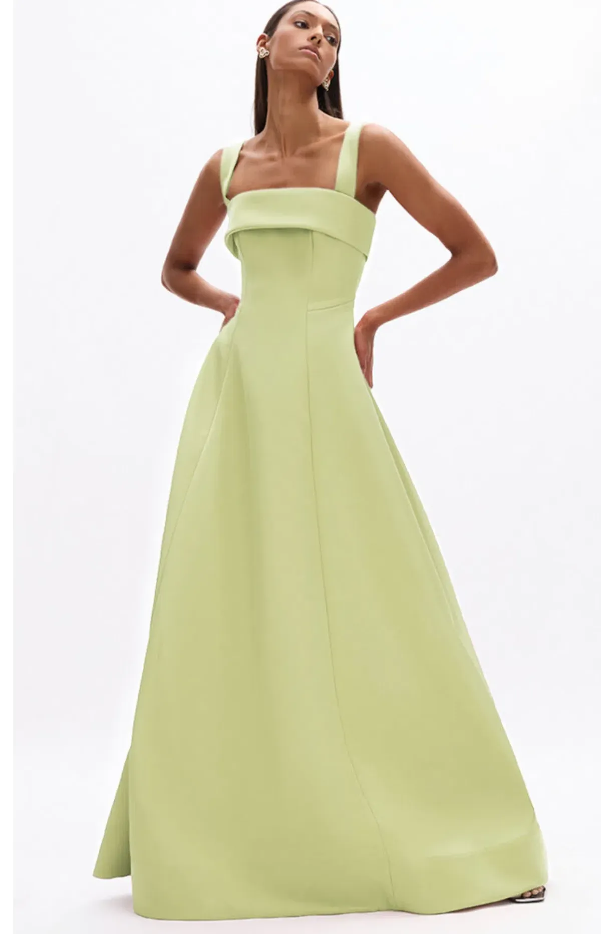 RACHEL GILBERT HALLIE STRAP GOWN IN LIME GREEN SZ 2 / AU 10 | FORMAL AND EVENING DRESS - Image 1