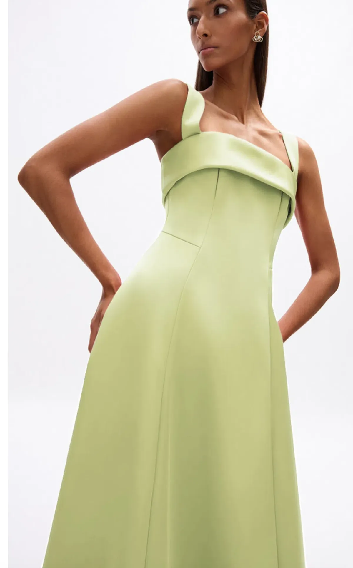RACHEL GILBERT HALLIE STRAP GOWN IN LIME GREEN SZ 2 / AU 10 | FORMAL AND EVENING DRESS - Image 4