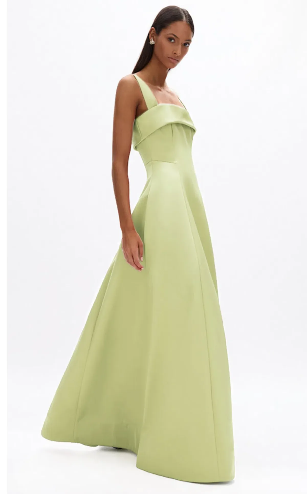 RACHEL GILBERT HALLIE STRAP GOWN IN LIME GREEN SZ 2 / AU 10 | FORMAL AND EVENING DRESS - Image 2