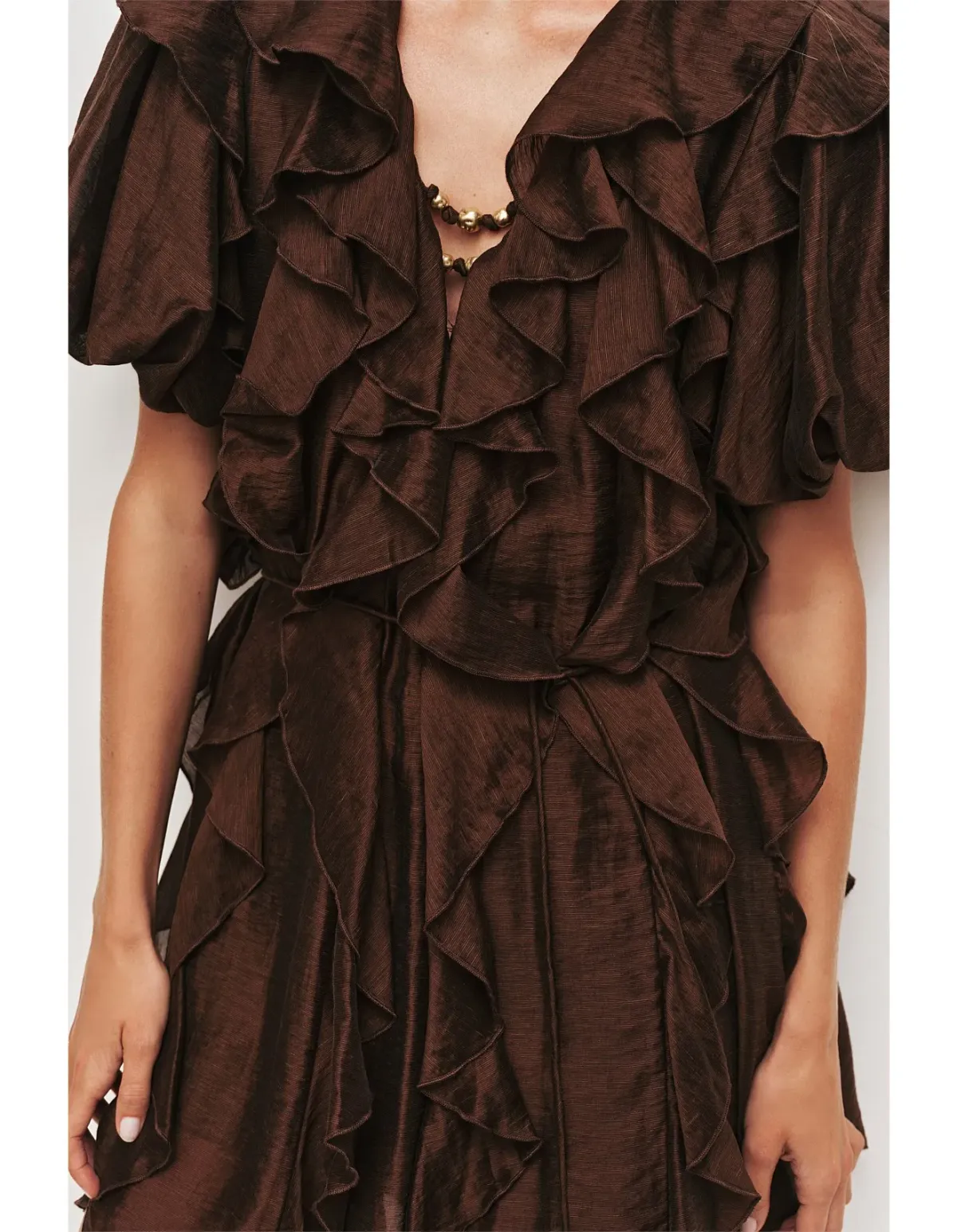 Aje Voyager Mini Dress Brown Size 6 - Image 2