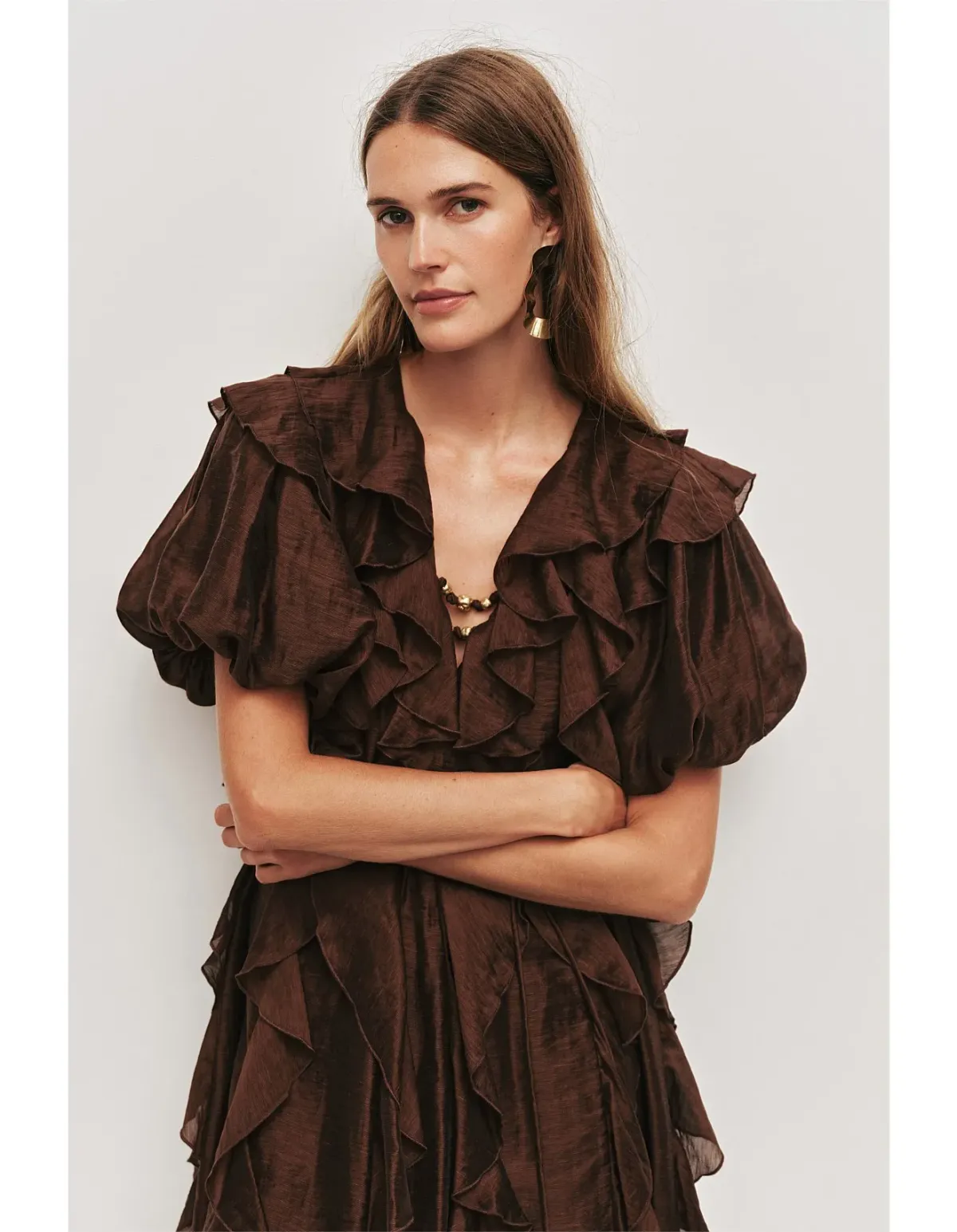 Aje Voyager Mini Dress Brown Size 6 - Image 3