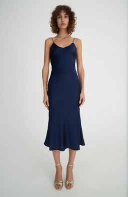 Hansel and Gretel Demi Silk Dress Navy Size 10 for rent on The Volte - image 1