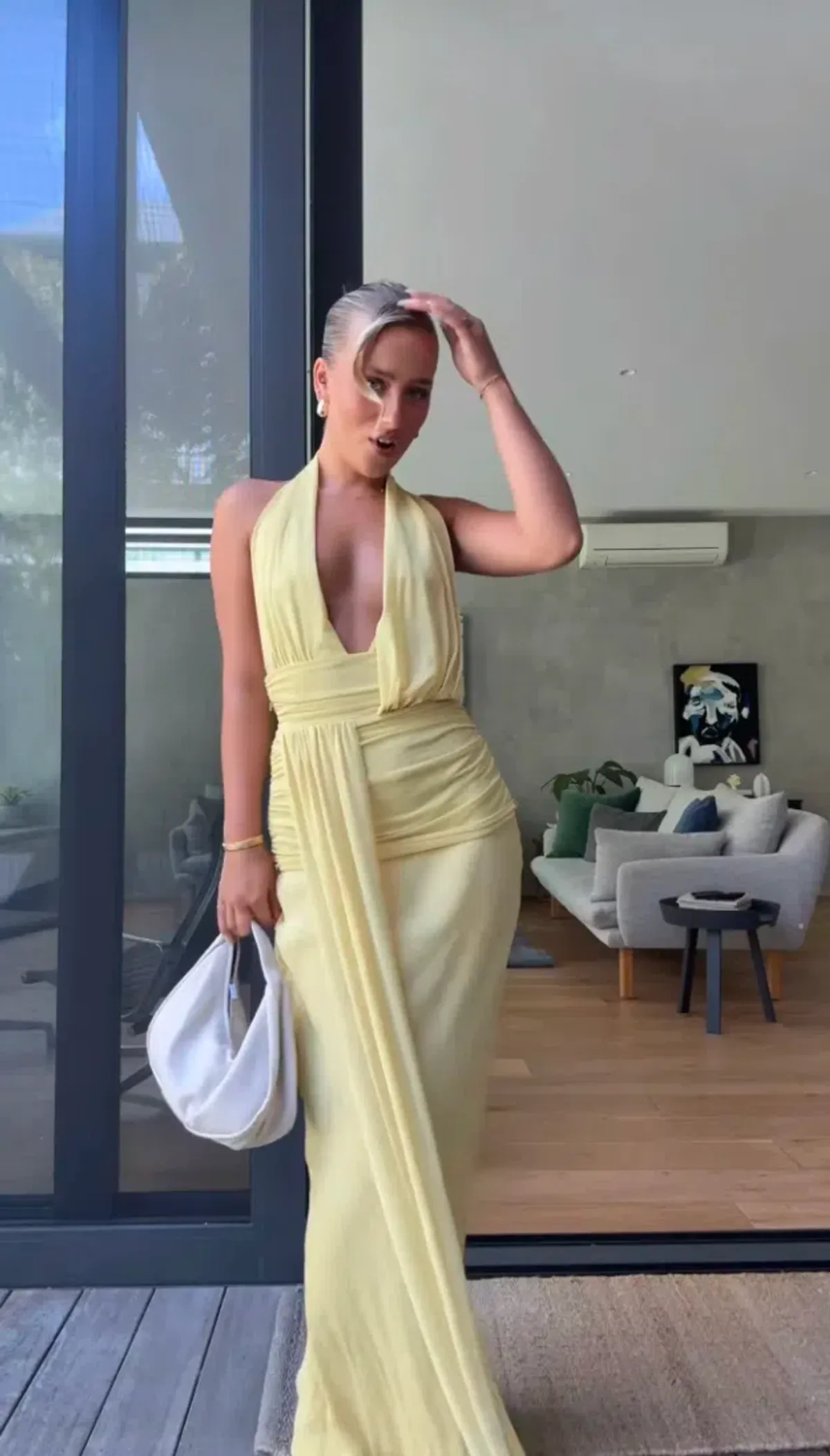 Bec & Bridge, CASSIS DRAPE MAXI DRESS, Yellow, size 6 - Image 3
