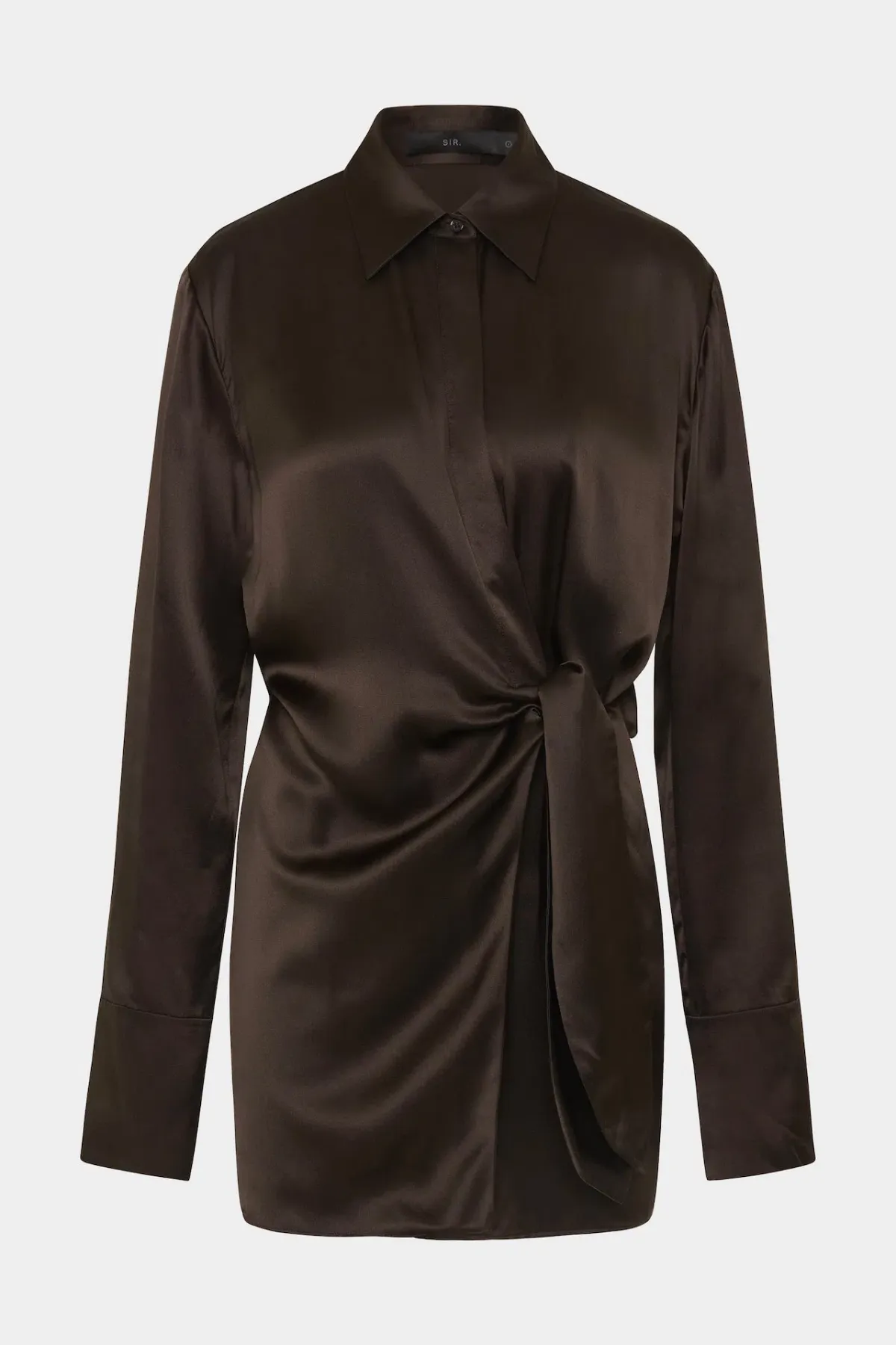 Sir the Label Sorrento Shirt Dress in Bitter Chocolate Size 2 / AU 10 - Image 4