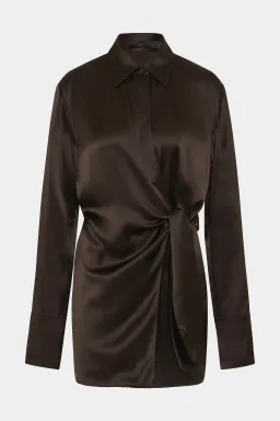 Sir the Label Sorrento Shirt Dress in Bitter Chocolate Size 2 / AU 10 for rent on The Volte - image 4