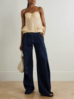 Zimmermann Rebellion Frayed Corset in Cream Size 1 / AU 10 for rent on The Volte - image 1