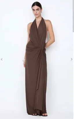 Bec & Bridge, Clementine twist dress, brown, maxi, size 8 for rent on The Volte - image 2