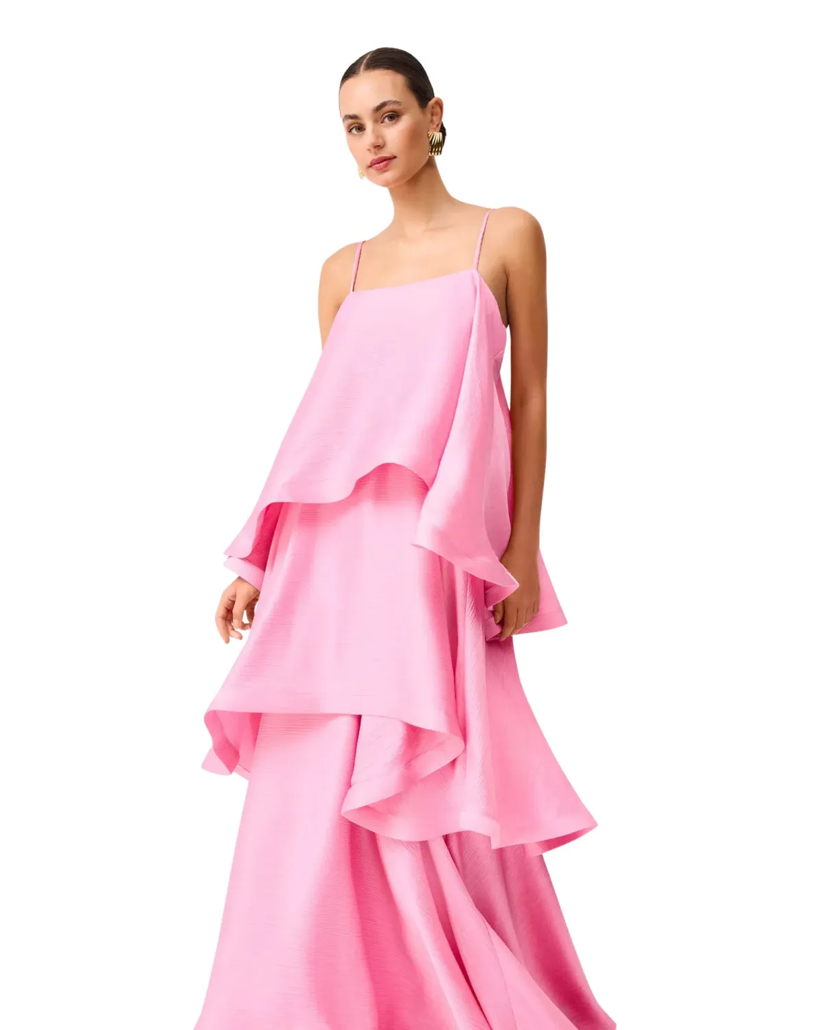 Elliatt Tilly Tiered Maxi Dress Pink Size M - Image 3