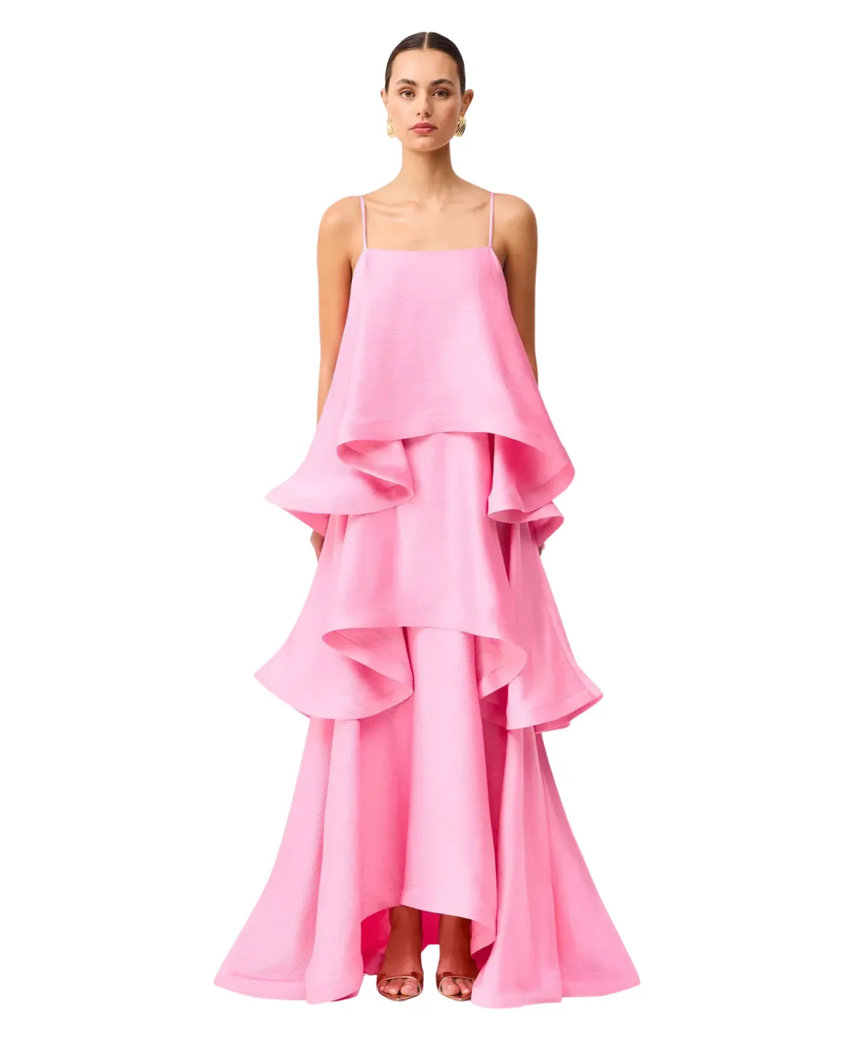 Elliatt Tilly Tiered Maxi Dress Pink Size M - Image 1