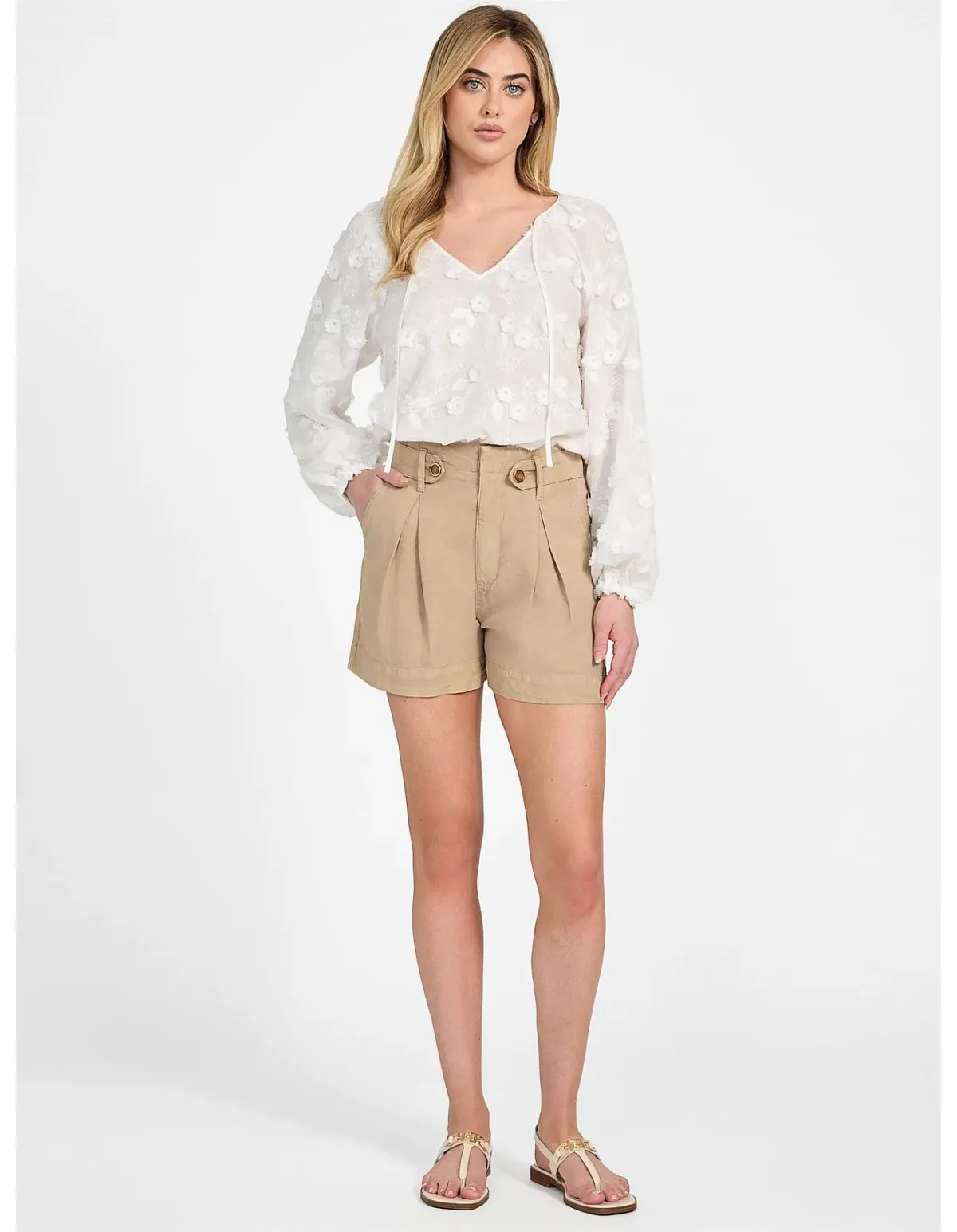 Guess Long Sleeve Pelari Top White Size 12 - Image 2