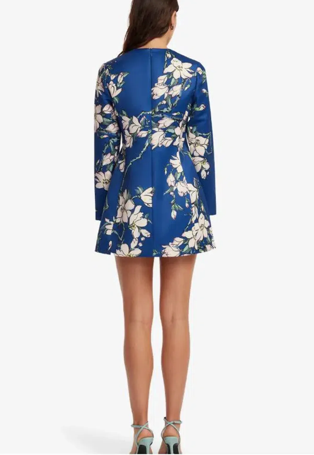 Leo Lin Aliza Long Sleeve Petal Mini Dress in Midnight Magnolia Print Size 8 - Image 3
