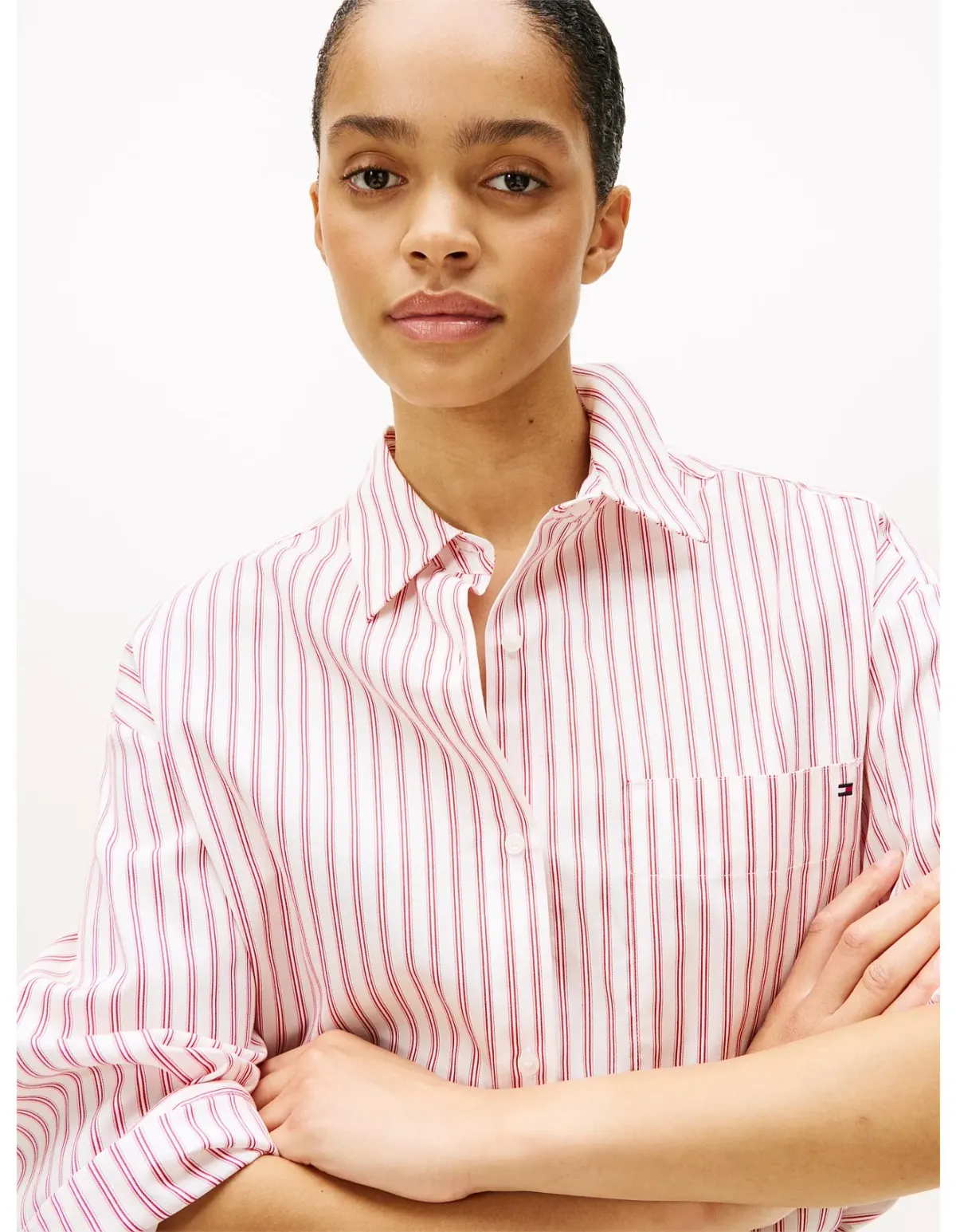 Tommy Hilfiger Relaxed Fit Wide Sleeve Shirt Red Size 36 EU - Image 3