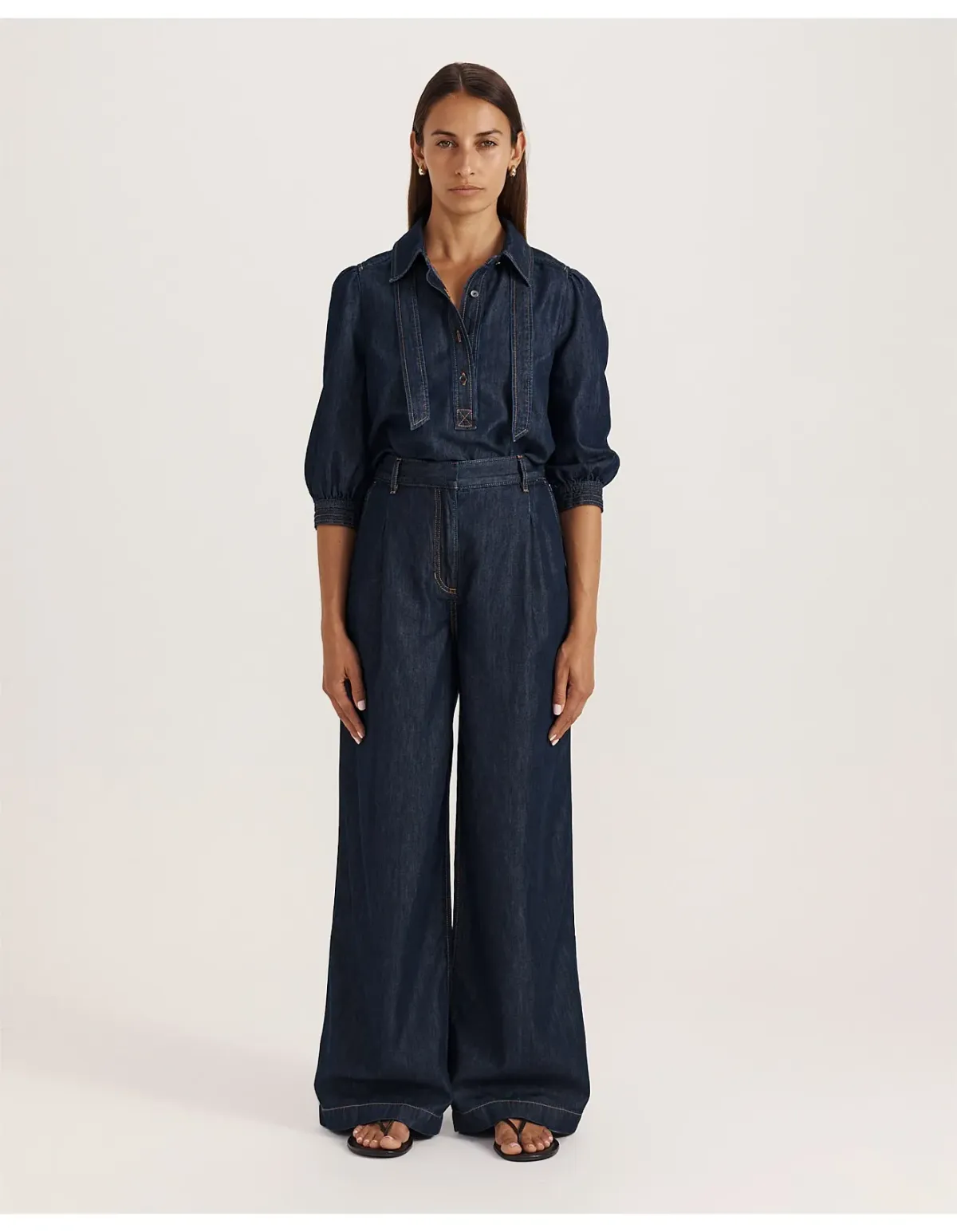 Saba Bridie Wide Leg Trouser Black Size 6 - Image 3