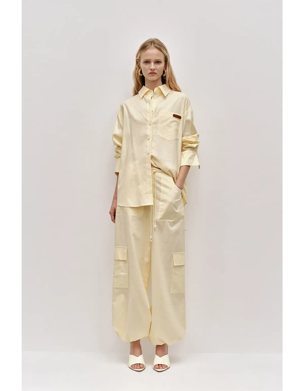 AJE STUDIO Dessie Relaxed Cargo Pant Size 6 Beige - Image 1