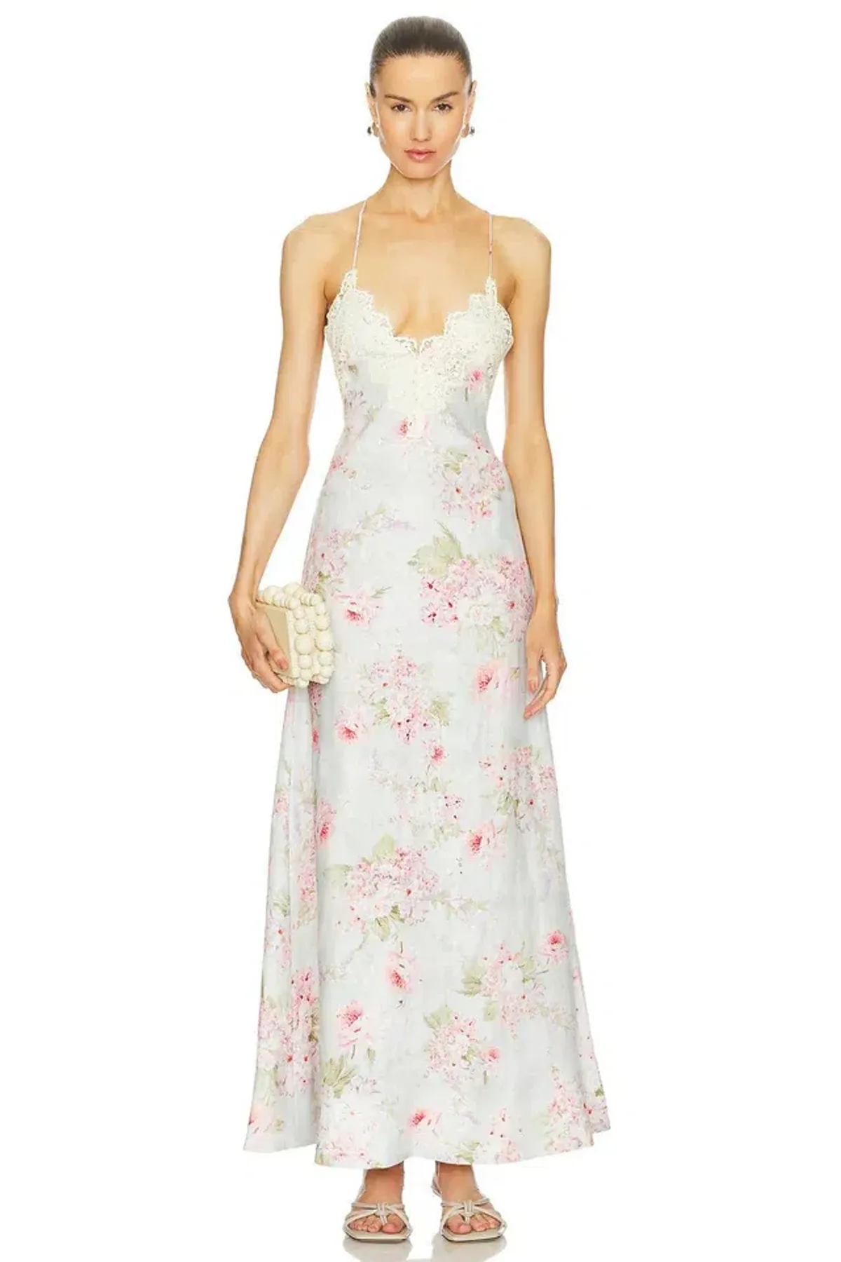 ZIMMERMANN HALLIDAY A-LINE MAXI DRESS IN BLUE WATERCOLOUR FLORAL - Image 2