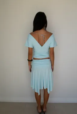 Hntr the Label Andi Set Top and Skirt Set in Aqua Blue Size XS / AU 6 for rent on The Volte - image 3