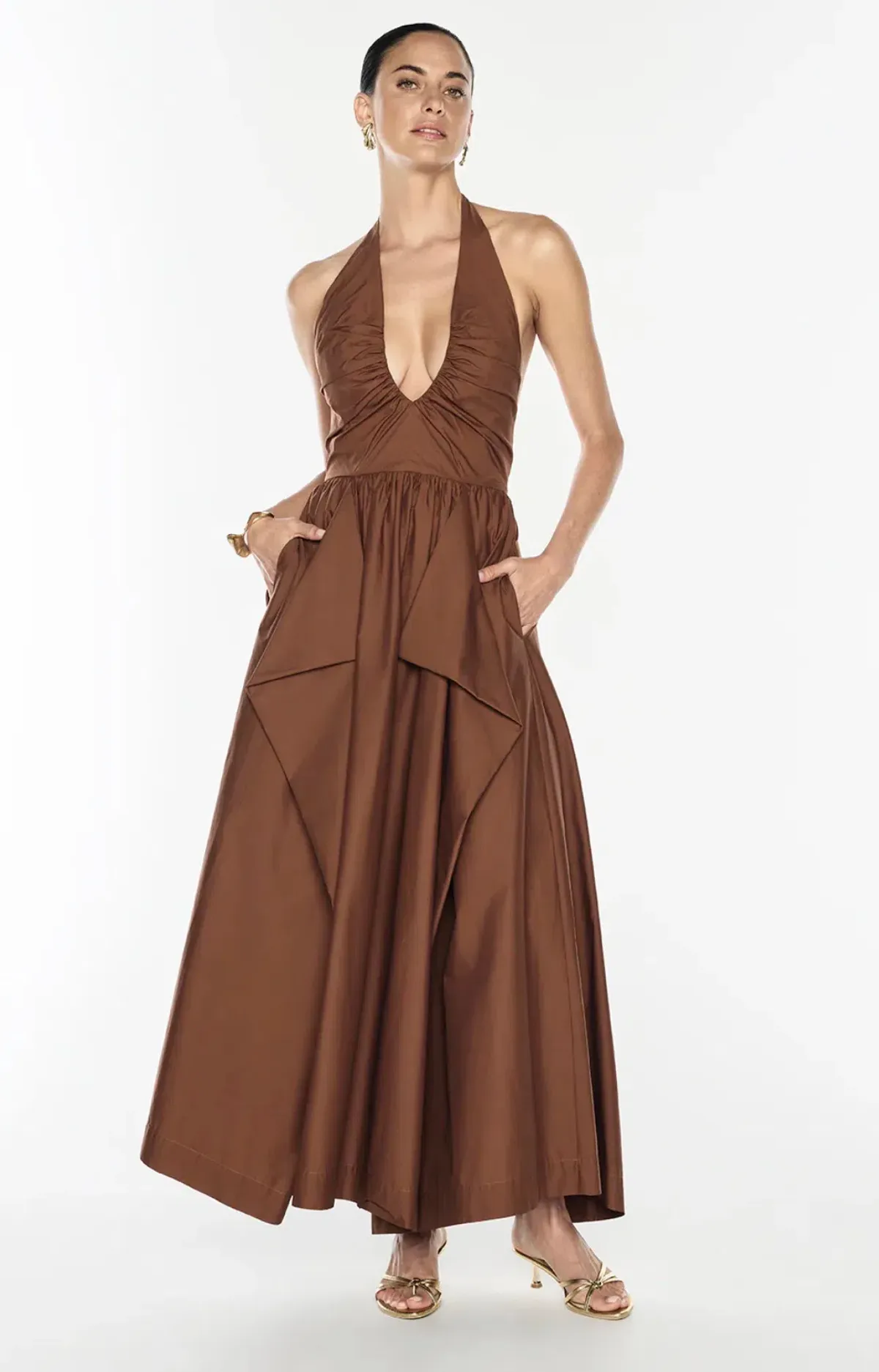 Manning Cartell- Provence Halter Dress– Cognac- Size 14 - Image 9