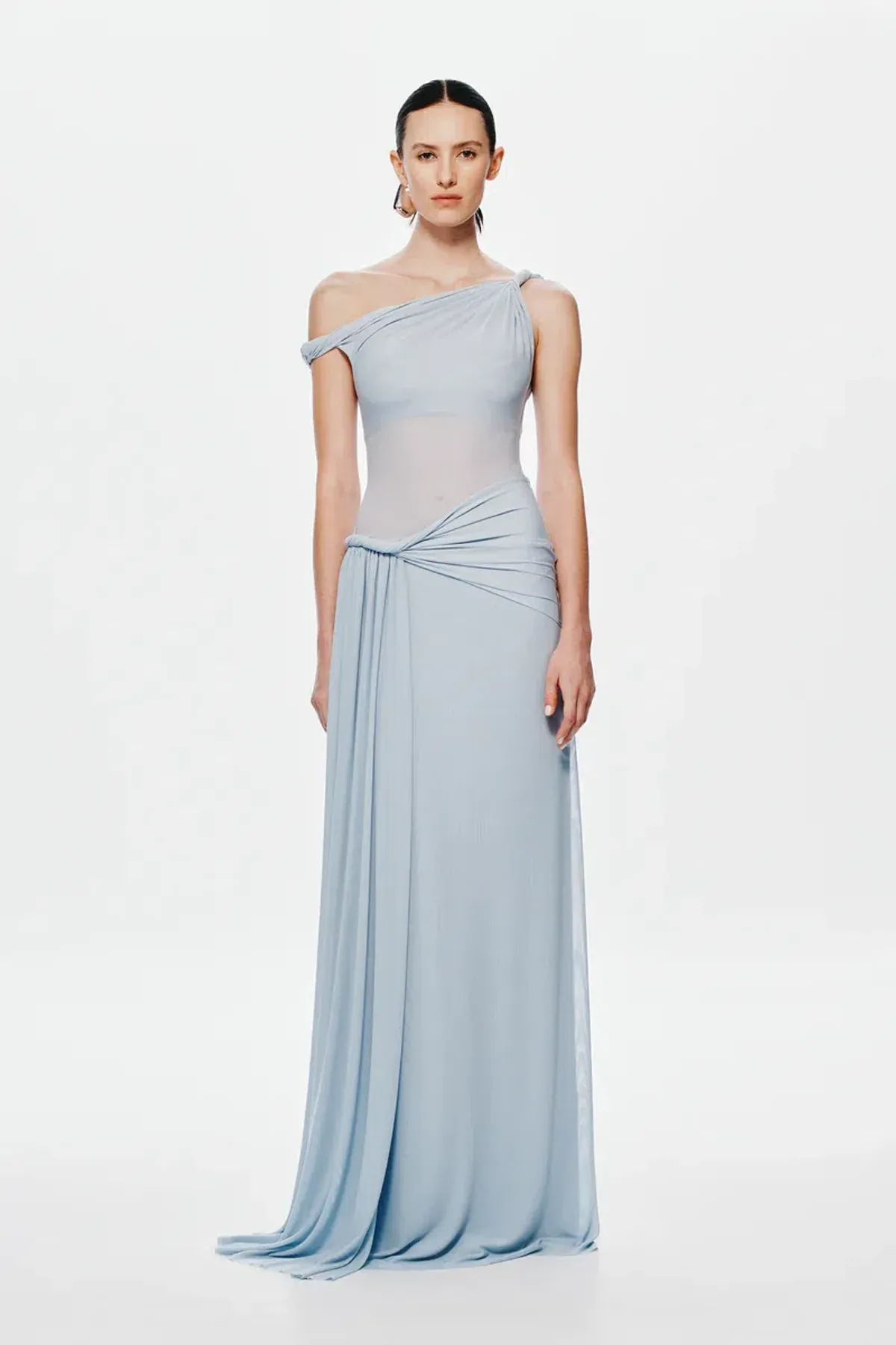 🩵New MISHA Sisal Wrap Dress in Dove Blue - Size 6 AU - Mesh Maxi Dress 🩵 - Image 3