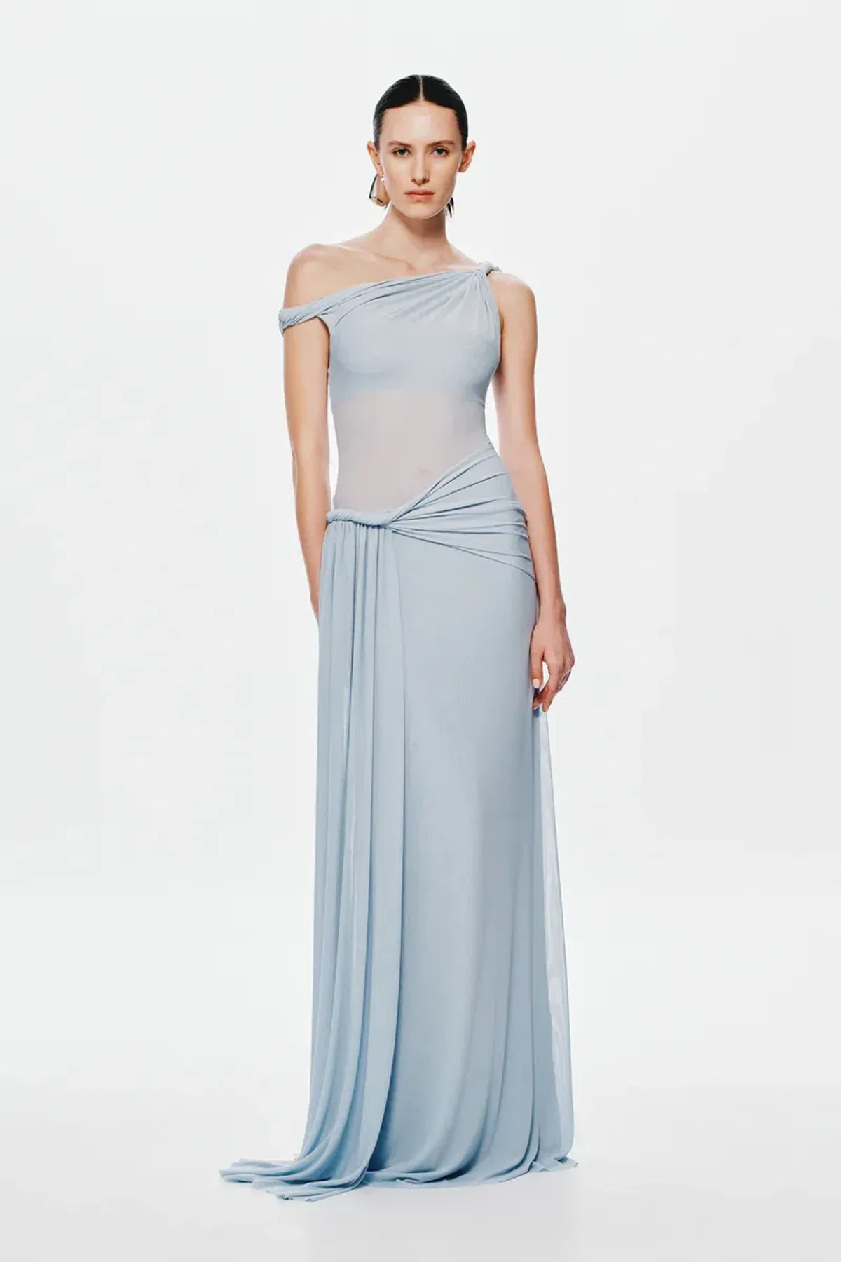 🩵New MISHA Sisal Wrap Dress in Dove Blue - Size 6 AU - Mesh Maxi Dress 🩵 - Image 5