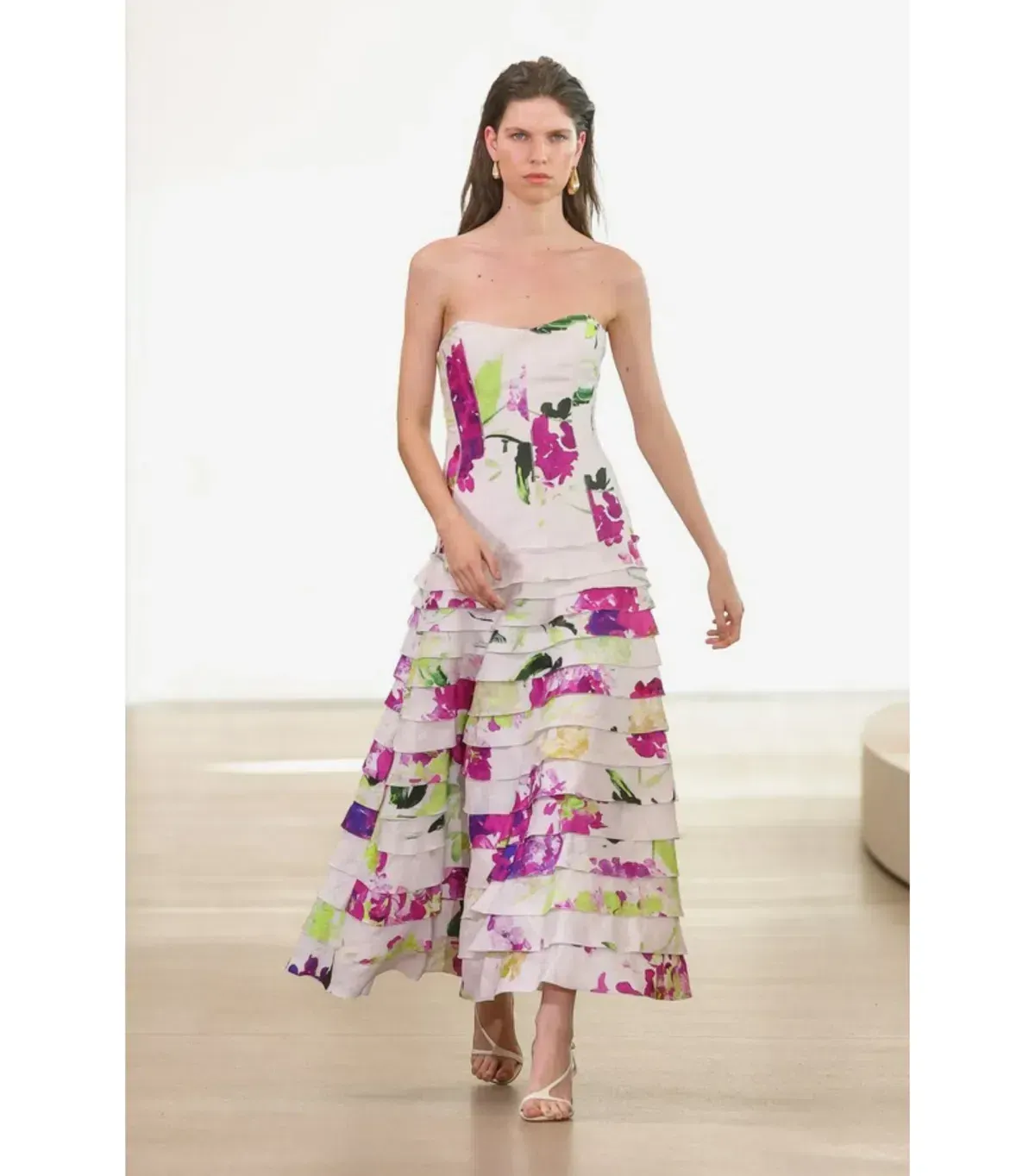 New Aje Victoria Midi Dress WILD HYDRANGEA - Size 10 - Pink Floral Evening Gown - Image 2