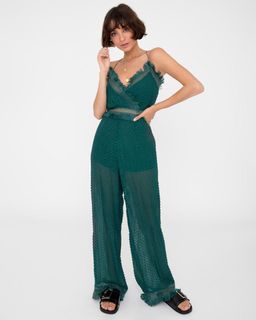 Carver Lina Jumpsuit Green Size 8  for rent on The Volte - image 1