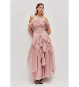 Aje Nisha Gown in Fawn Pink Size AU10 for rent on The Volte - image 1