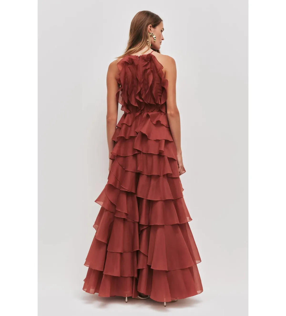 Aje Cleo Gown in Rust Size AU12 - Image 3