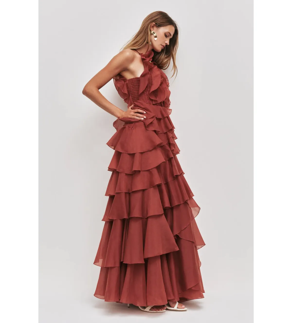 Aje Cleo Gown in Rust Size AU12 - Image 2