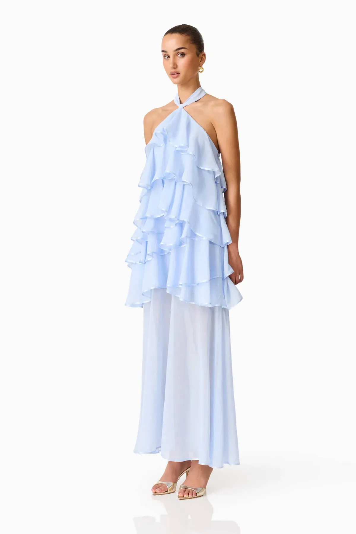 Elliatt Eliane Halter Maxi Dress size S / 8 Blue - Image 2