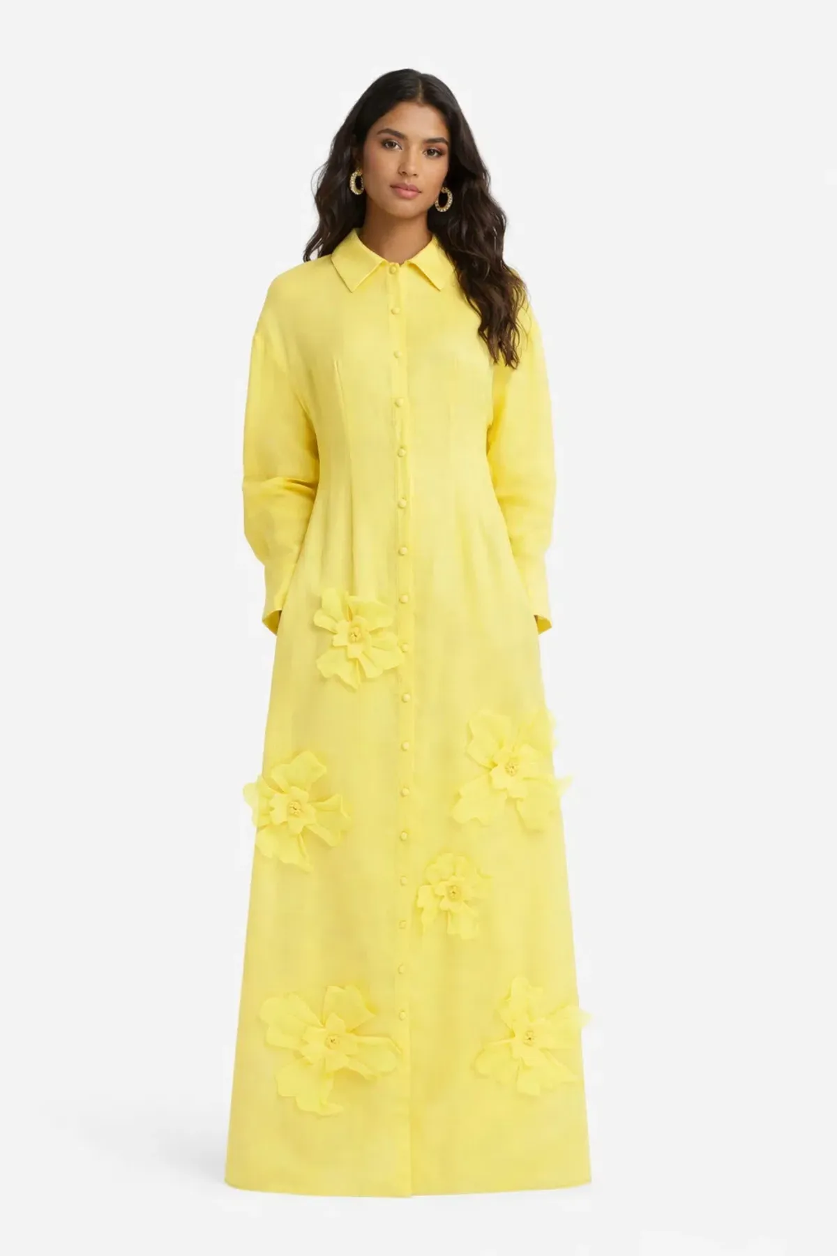 LEO LIN Jeanette Silk Floral Appliqué Maxi Dress Size AU8 - Image 1