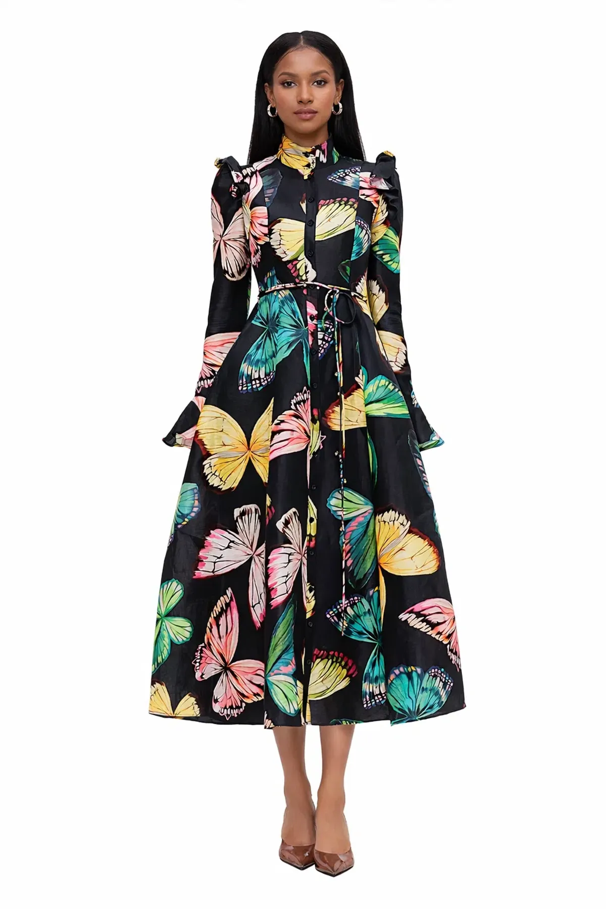 LEO LIN Katrina Butterfly Sleeve Midi Dress Size AU8 - Image 1