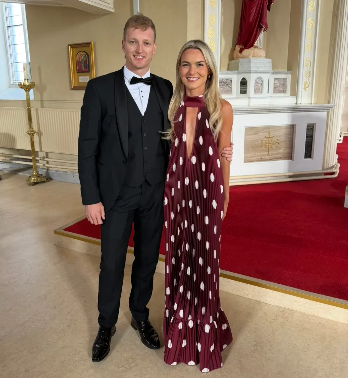 L'idee Libertie Gown - Polka Wine  - Image 1