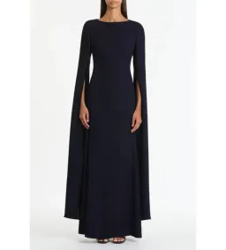 Carla Zampatti Crepe Celebration Sleeve Gown in Navy Size AU8 for rent on The Volte - image 2