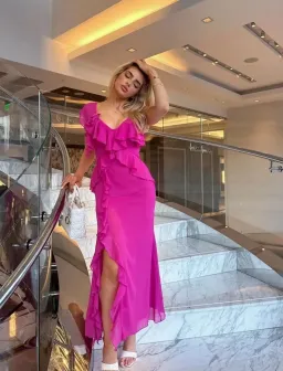 Zara Ruffle Maxi Dress for rent on The Volte - image 3