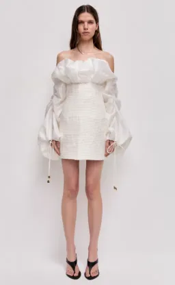 AJE Maxima Mini Dress Ivory Size 6 for rent on The Volte - image 2