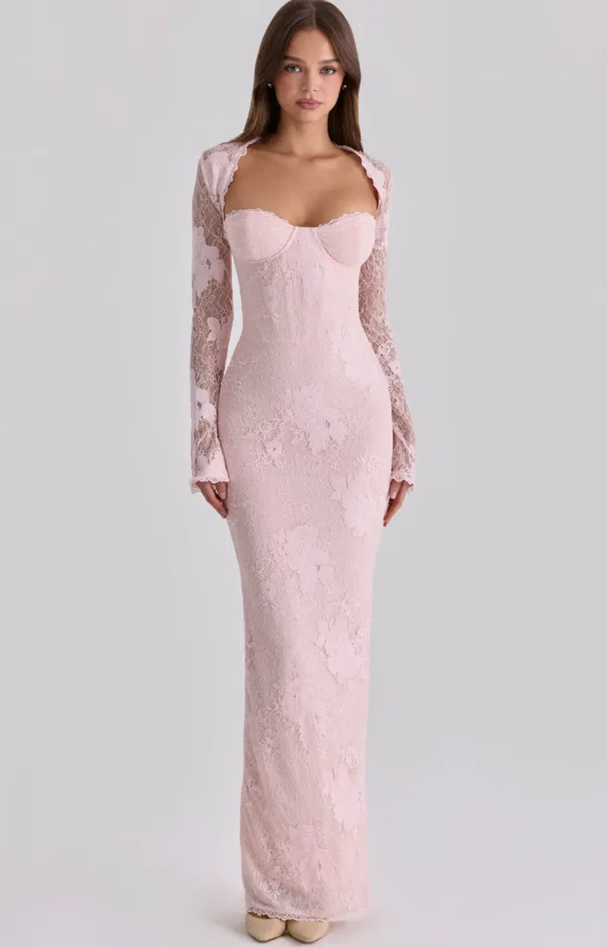 House of CB Lucienne pink lace maxi dress Regular Cup Size M - Image 2