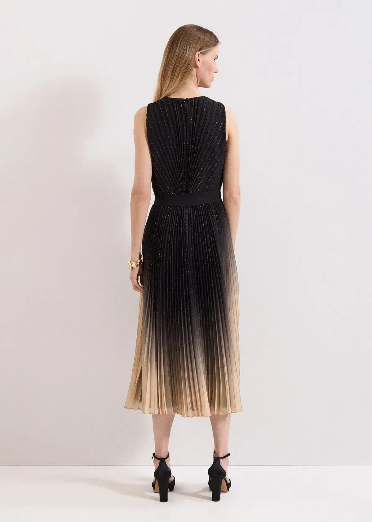 Phase Eight Black Simara Ombre Midi Dress Size 14 - Image 2