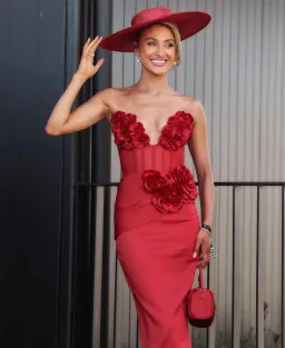 MADOH. Red midi dress for rent on The Volte - image 7