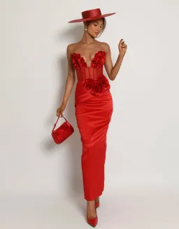 MADOH. Red midi dress for rent on The Volte - image 3