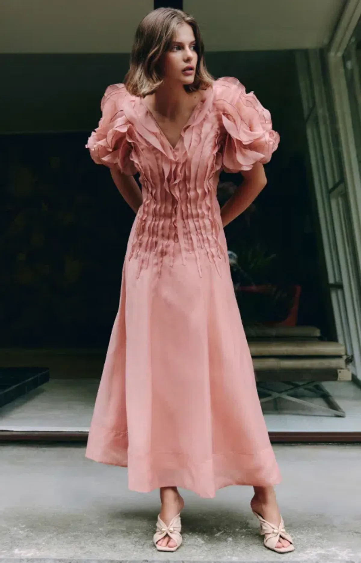 AJE Seraphina Midi Dress Stone rose Size 8 - Image 1