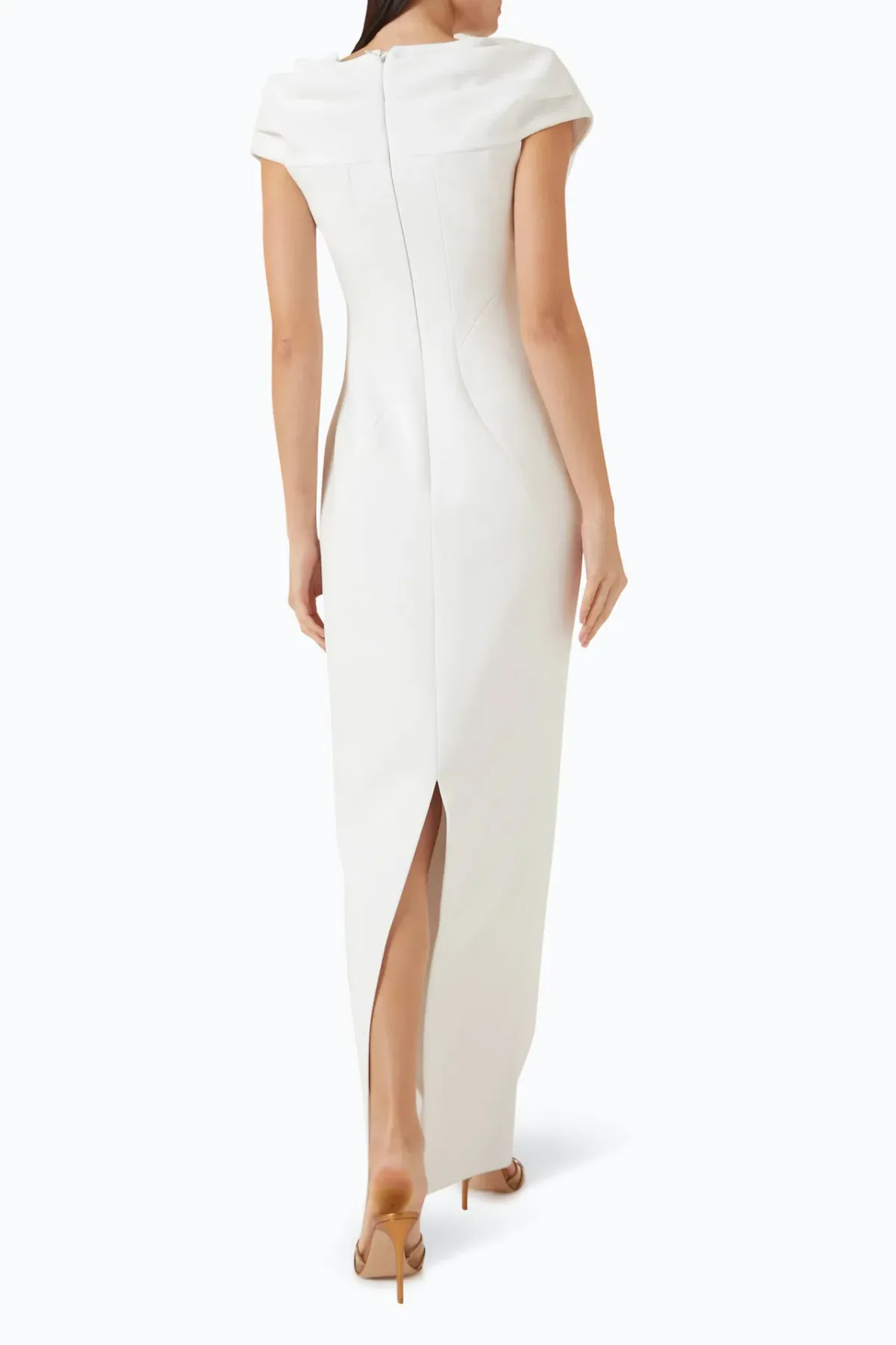 Rachel Gilbert Myra Maxi Gown in Ivory White Size 8 - Image 3